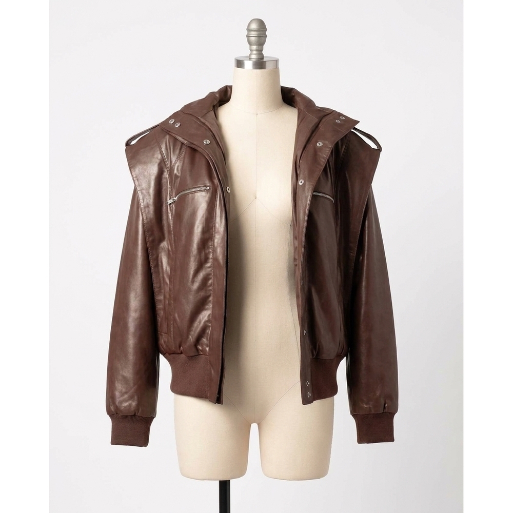 NEW NICOLE MILLER leather space jacket in brown